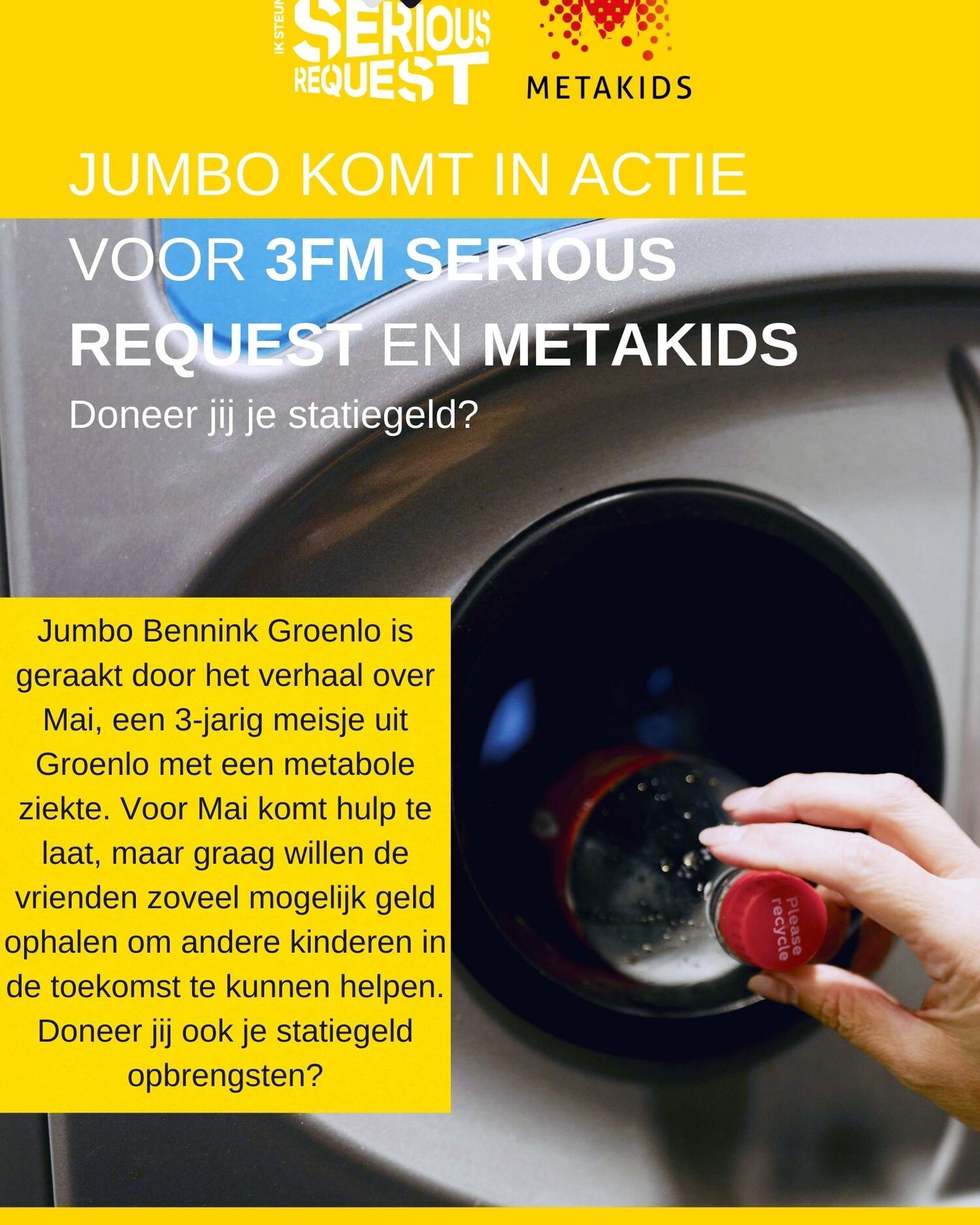 JUMBO KOMT IN ACTIE VOOR 3 FM SERIOUS REQUEST EN METAKIDS 1